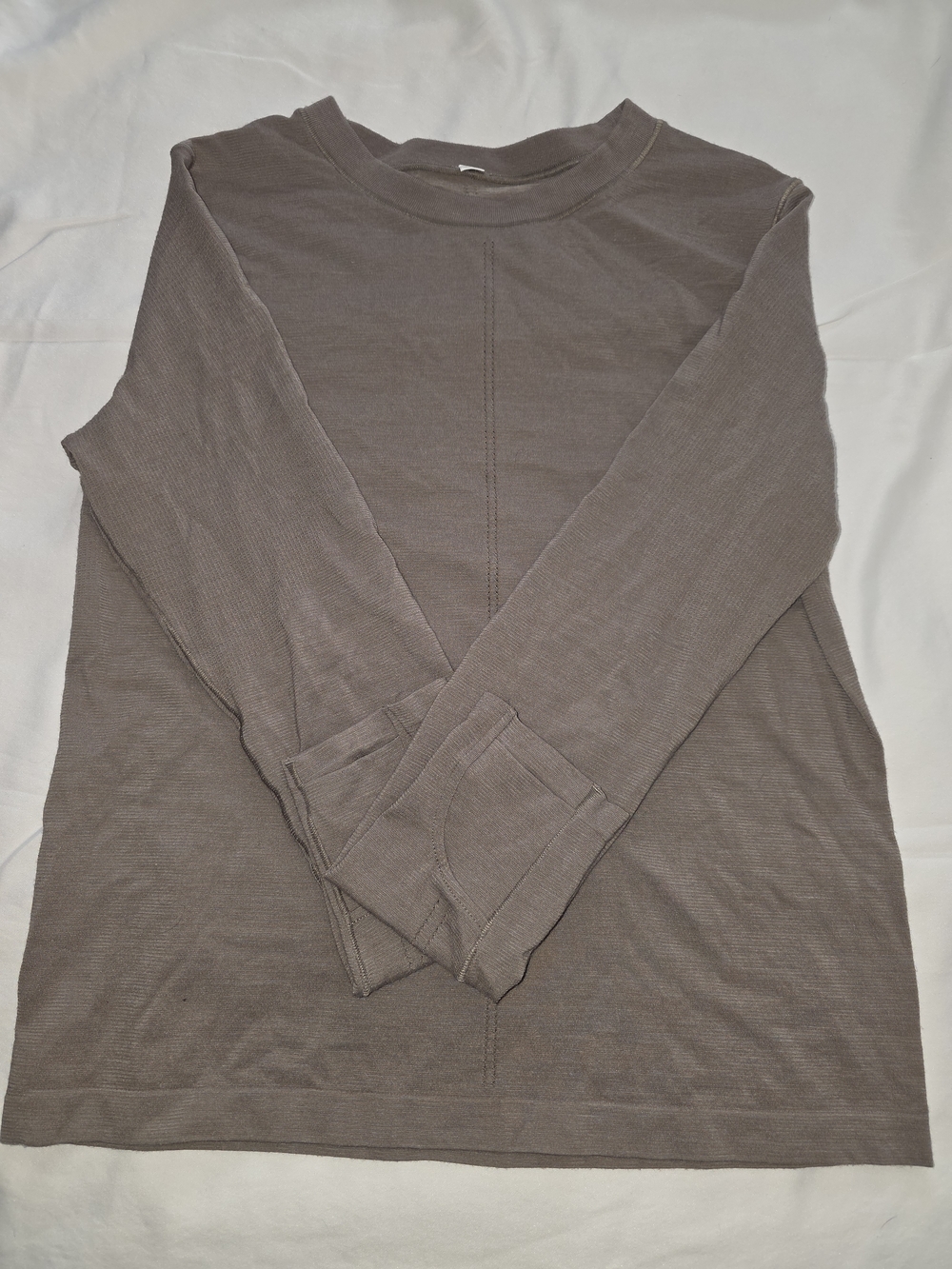 Athleta Ascent Seamless Brown Long Sleeve Top, Size Small